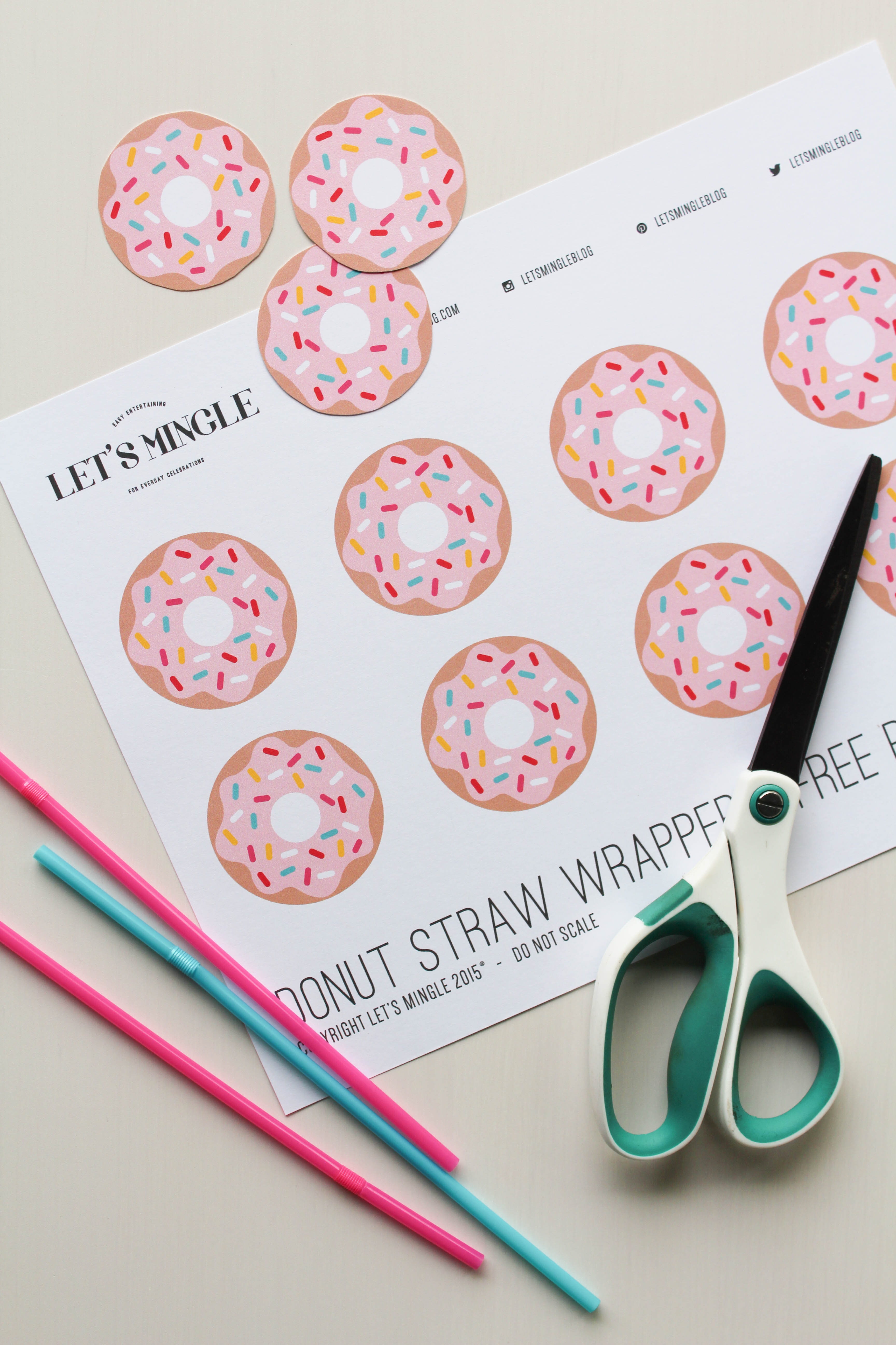 Printable Donut Straw Toppers - Let's Mingle Blog