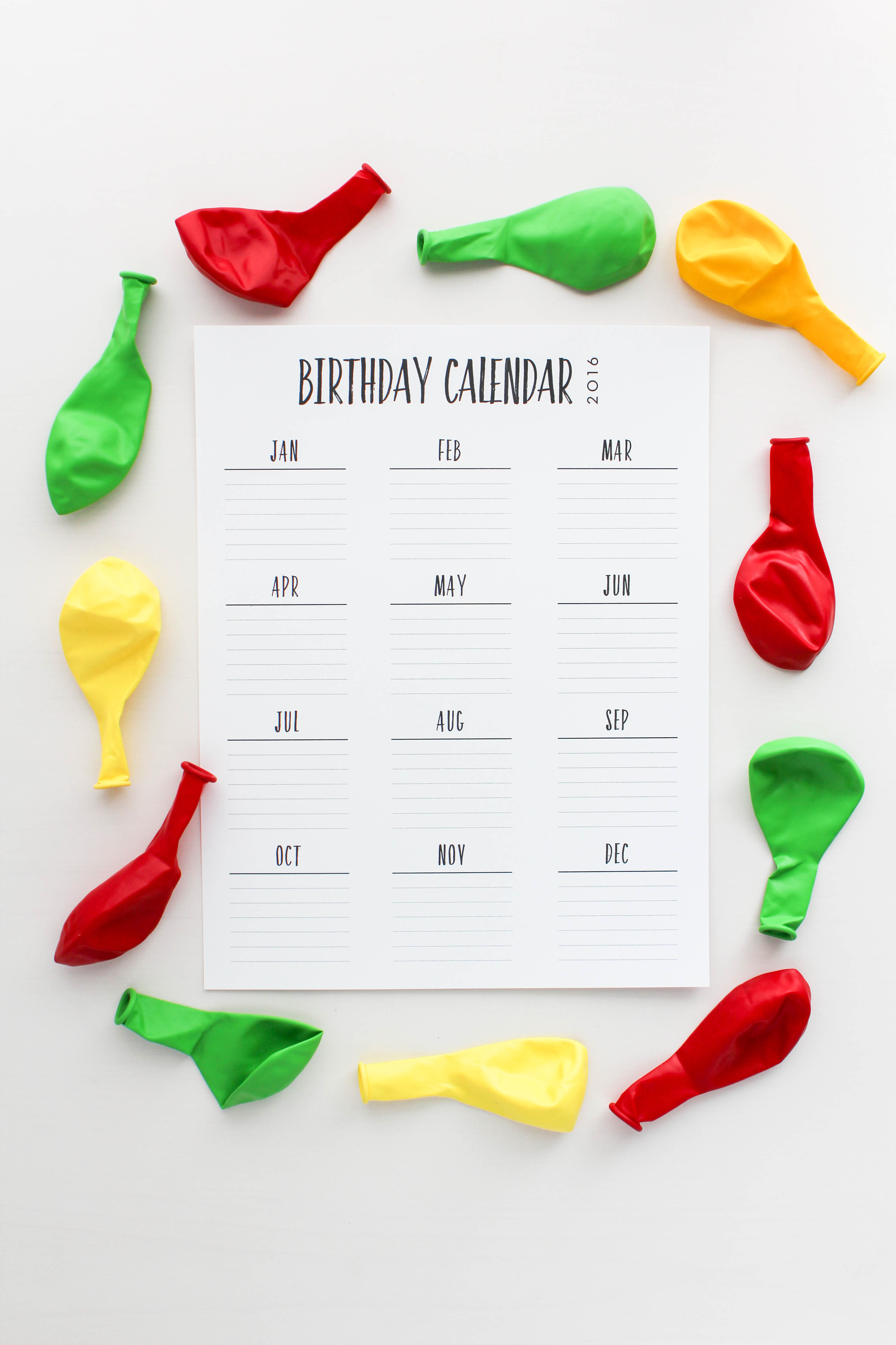 Birthday Calendar Printable Let s Mingle Blog