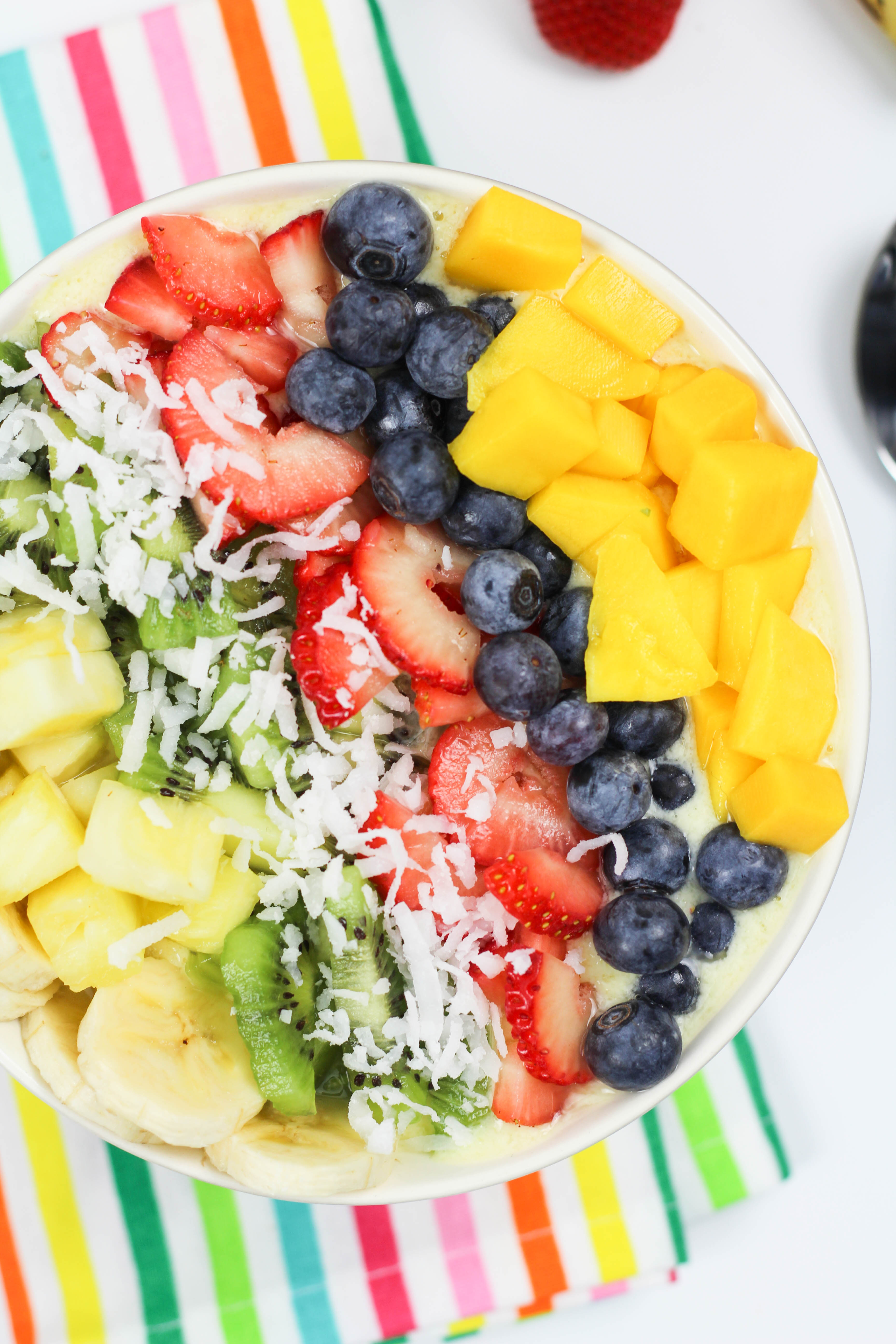 Tropical Rainbow Smoothie Bowl Recipe Let's Mingle Blog